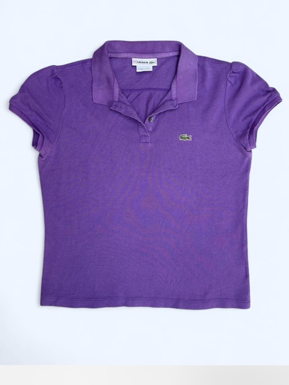 Lacoste Girls Purple Polo Shirt Preppy Classic Tennis Resort Spring Summer 16